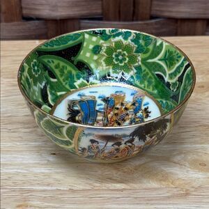 Rare Japanese Green and Black Art Bowl